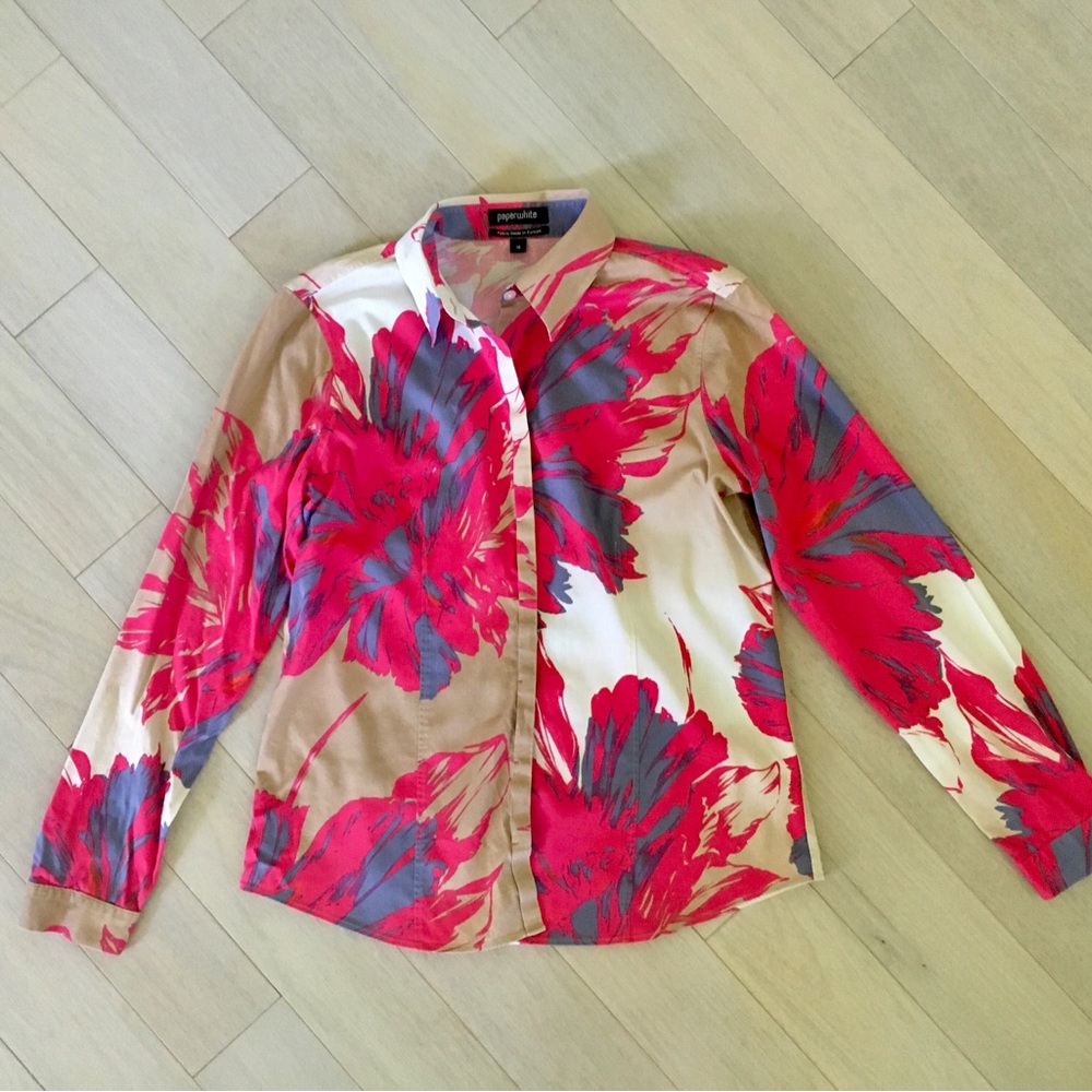 Paperwhite cotton Button Down Blouse